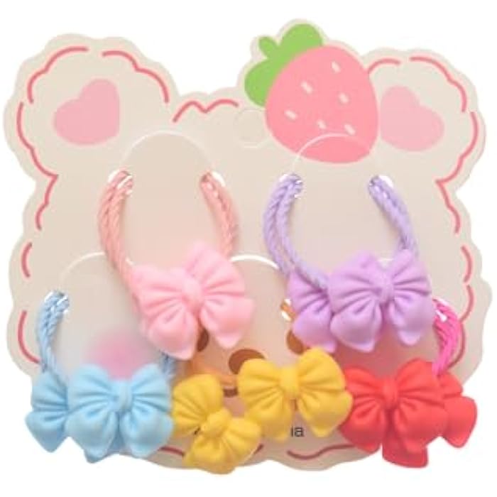 Hair Scrunchies With Bow Designs For Girls Set - Milticolor - Image 1